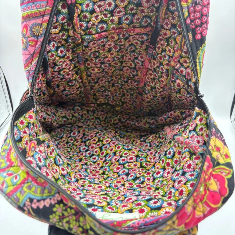 Vera Bradley Midnight Paisley‎ Quilted Cotton Backpack Floral Multi Color Bag